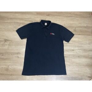 TYR Polo Black Athletic Shirt Men's Sz L Cotton Collared Short Sleeve